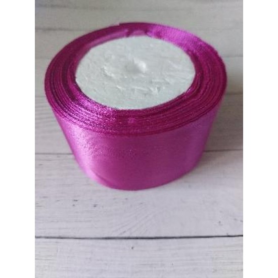 Ленты атласные однотонные 5 см цв. сиреневая фуксия 34, цена за 5 м